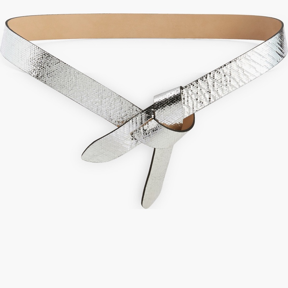 Isabel Marant Silver Snakeskin Belt Sz M